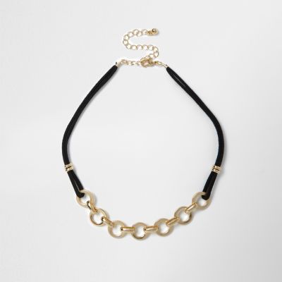 Gold circle chain necklace